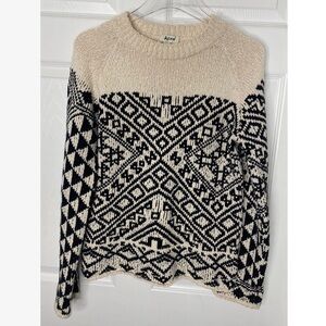 Acne Studios Rhia Jacquard Sweater in Off White Black Color Sz XS